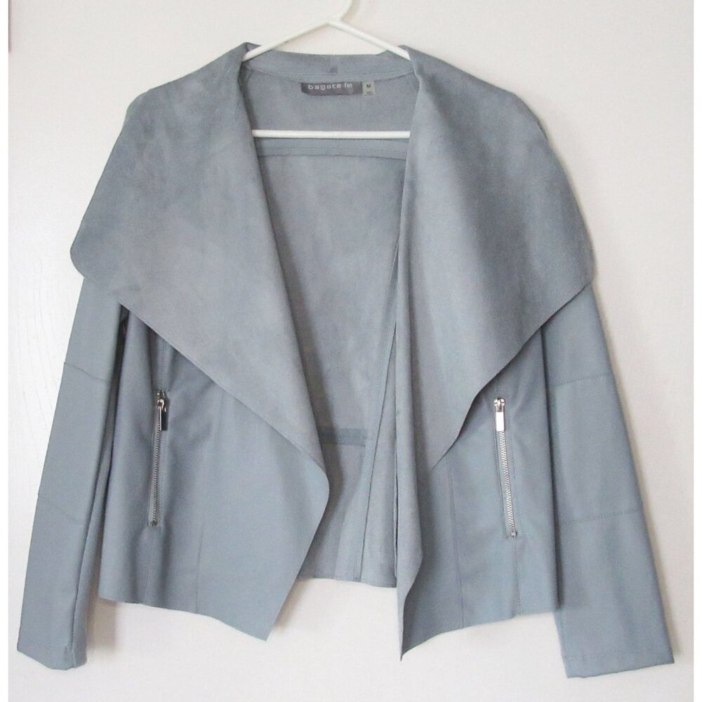 Leather coat with shawl collar by Bagatelle, size M — New, tags still attached.